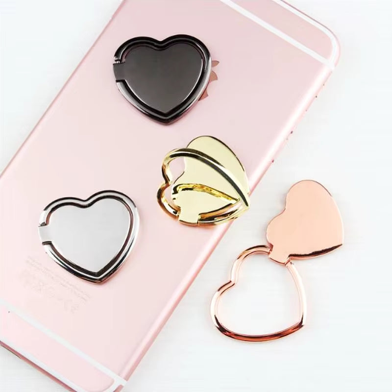 1Pcs Metal Heart Mobile Phone Finger Ring Holder Telephone Support Accessories Magnetic Car Bracket Socket Stand Mobile Phones